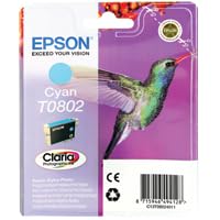 C13T08024011 Epson Inchiostro originale T0802 ciano Stylus Photo P50, PX650, PX660, PX700W, PX710W PX720W