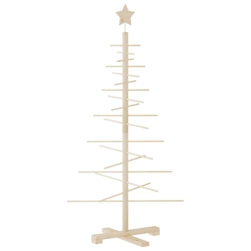 vidaXL Árbol de Navidad de Madera de Adorno Madera Maciza Pino 125 cm