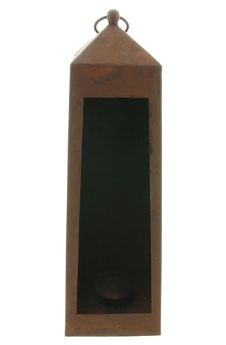 Kerzenhalter Rostlaterne, Metall, Echtrostfinish Maße: 13 x 13 x 50 cm, passend für Kerzen max. Ø 5 cm, ohne Kerze