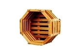Wood Slat Vanda Orchid Basket. Cedar. 6 Inch Octagonal.