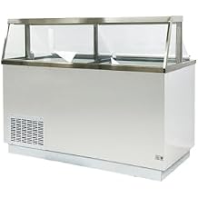 Commercial Ice Cream Dipping Cabinet, 67.75 x 27.75 x 51.125 inches, 12 Can Display Storage, White DPC 66HC
