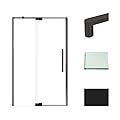 Transolid IPD487610C-R-MB Irene 44-48 in. W x 76 in. H Pivot Shower Door in Matte Black with Clear Glass