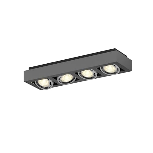 Arcchio Deckenlampe Ronka (Modern) in Schwarz aus Aluminium (4 flammig,...