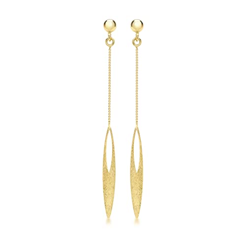 CARISSIMA Boucles d’oreilles pendantes elliptiques en or jaune 9 ct pour femmes