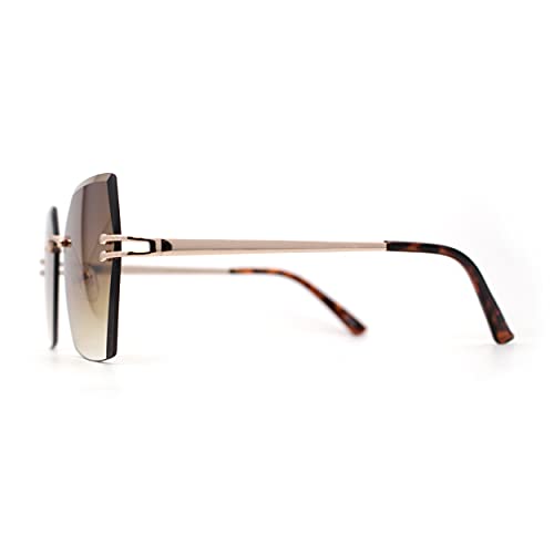 SA106 Womens Geometric Butterfly Rimless Oceanic Lens Chic Sunglasses3