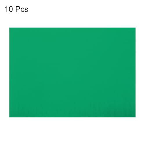 Image of uxcell 10pcs Corrugated Cardboard Paper Sheets,Emerald Green,14 inch x 10inch,for Craft and DIY Projects