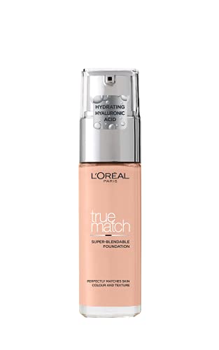 L'Oreal Paris Fondotinta True Match Liquid Foundation 1C Rose Ivory con acido ialuronico e SPF 17 30ml