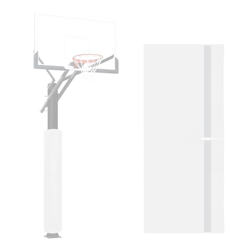 VANCL Basketball Pole Padding Full Wrap Around – 60" Heavy Duty Safety Pad for 4" Round Poles, Waterproof & Durable – Gym, Garage, Playground Protection-White