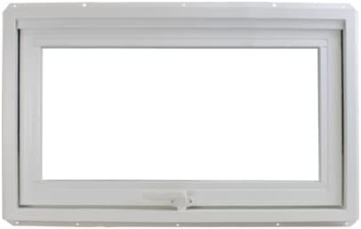 Shed Windows and More 30 x 16 Inward Opening Awning Windows Tempered Low-E Glass White Vinyl Frame Casement Window