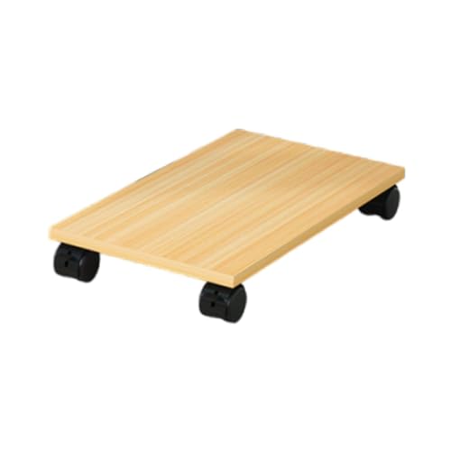 ILSMYSUTRA® Desktop CPU Wooden Rolling Stand PC Holder Cart for Under Desk Gaming School Wood - Image 4