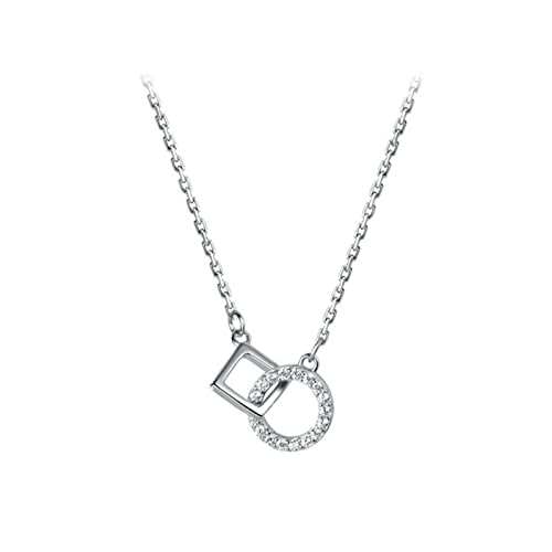 Ensembles de bijoux collier carré rond en zircone et argent fin pour femme