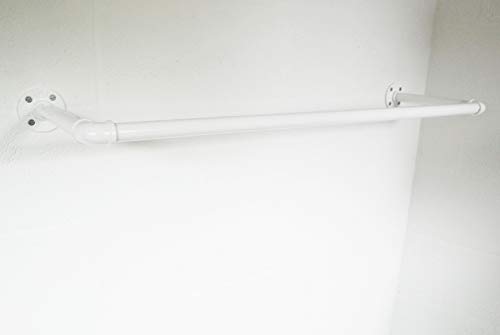 Fe20six Riel de almacenamiento industrial de la ropa de acabado blanco para montar en la pared Cover