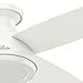 Hunter 52 inch Indoor Ceiling Fan No Light with Remote Control - White Modern Ceiling Fan without Light, Low Profile Mount, 4 Blades, For Bedroom, Living Room, or Kitchen - Dempsey 59248, Fresh White
