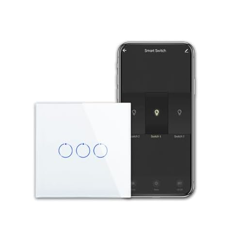 CNBINGO WiFi/WLAN strömbrytare, smart touch-strömbrytare arbeta med Alexa/Google Home, peksystem glaspanel och status LED, 3-vägs 1-polig strömbrytare vit, behöver behöver