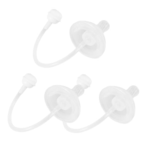 BESTonZON 3 Piezas Chupete de silicona pajita Suave bendición tetinas de biberón ponderados integrados con peso de silicona de biberón gel de sílice Transparente