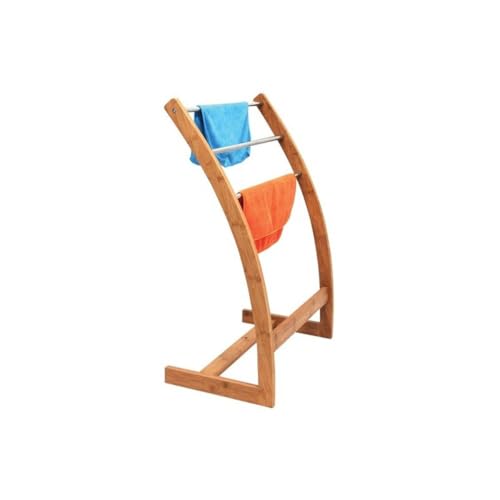 MSV Handtuchhalter Handtuchständer mit 3 Handtuchstangen Bambus Maße: ca. 85 x 57 x 35cm