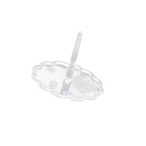 GLEAVI 100pcs Clear Plastic Cake Insert Base Tray Round Lace Cake Decor Display for Home Dessert Shop Restaurant Decoration and Presentation