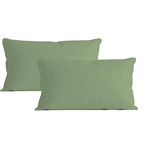Image of Microfiber Pillow Set of 2 for Sleeping - 16x24 Inches, Sage