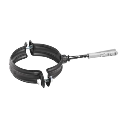 ALLINOX Collare Di Fissaggio Fascetta Tubo Con Tassello Acciaio Nero Reggitubo Per Stufa a Pellet Canna Fumaria (DN 100)