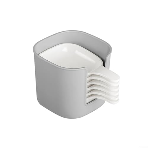 Cuencos de inmersión diseñados con mango, 6 piezas con estante de almacenamiento para condimentos para servir sushi, salsa de soja y aplicaciones de postre