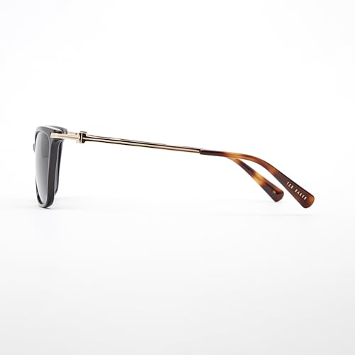 Ted Baker TWS259 Women's Square Cat Eye Sunglasses, 55 mm, UV400 Protection, Black/Gold3