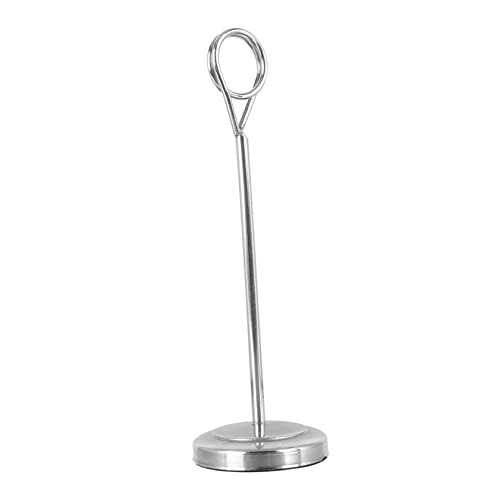 CIMAXIC Puesto De Menú Anillo De Acero Inoxidable Soporte De Mesa para Menú De Hotel Expositor De Tarjetas para Platos De Buffet Restaurante
