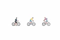 NOCH H0 Figuren-Set Mountainbike Modell handbemalt für Modellbahn, Eisenbahn H0 & Diorama – Miniatur Modellbau Figuren Zubehör 1:87 (15899)