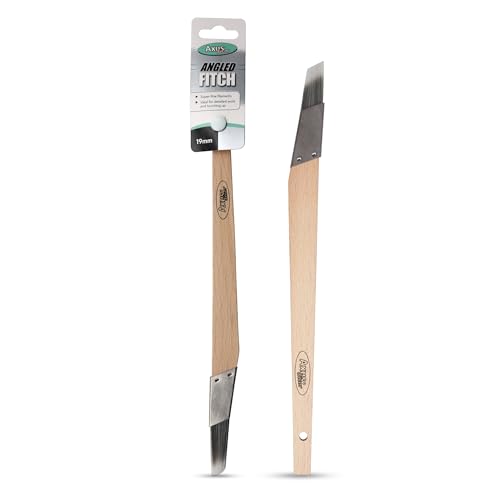 Axus Decor Angled Fitch Paint Brush (Grey Series) - 19mm - For All Paints, Filaments, For Detailed Work & Touching Up, Comfortable Handle, Rust-Resistant Stainless Steel, Grey
