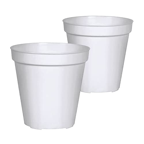 TIENDA EURASIA® Pack de 2 Macetas para Interior y Exterior, Fabricados en PP, Tiesto para Jardin, Patio, Ventana, Balcon en Color Liso (Ø20 cm, Blanco)