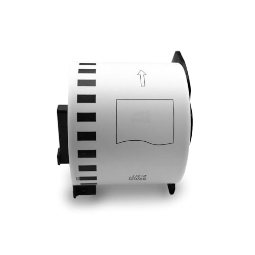 GROF 10 Rollen DK-22205 Endlosetiketten kompatibel mit Brother – 62mm x 30,48m, selbstklebende Papierrolle für QL-Serie QL-500 QL-700 QL-800, ideal für Versandetiketten
