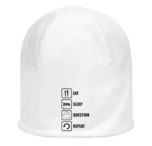 Bonnet blanc Eat Sleep Question Repeat idéal pour vos sorties urbaines