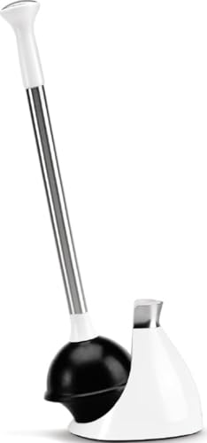 simplehuman Toilet Plunger with Holder Set, Magnetic Drip-Fr...