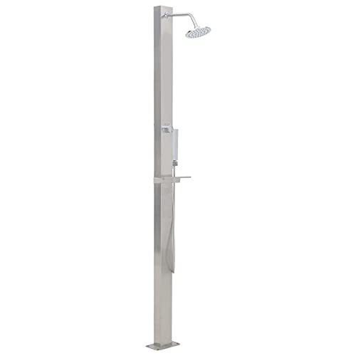 Gecheer Doccia da Giardino in Acciaio Inox Lineare,Doccia Lavapiedi da Esterno Doccia per Piscina,10 x 6,5 x 210 cm