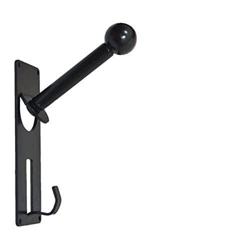 Image of Open and Full face (Round Black Ball) Helmet and Jacket Hanger, Wall Mount Helmet Hook Black pc1