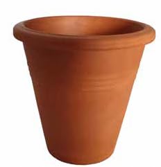 Made in Italy Vaso in Terracotta con Sottovaso in Terracotta – Fioriera in Cotto, Diametro 30 cm, Altezza 30 cm