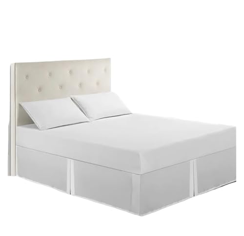 Cubre Canape Falda de Cama cepillada sólida, tamaño estándar for Camas Individuales, matrimoniales, Queen y King, Funda de colchón Antideslizante, sábana/Colcha(Color-1,Queen)