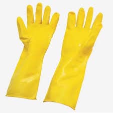 Bagri PVC Hand Gloves Unsupported Yellow Colour Pack of 1 Pair (12
