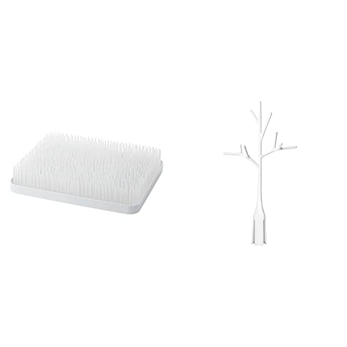 Image of Boon Lawn Countertop Drying Rack,White, 13.5x11x2.5 Inch (Pack of 1) & Twig Grass and Lawn Drying Rack Accessory, White