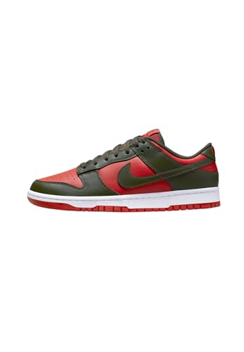NIKE Sportswear - Sneakers Dunk Low Retro BTTYS en Cuir, Rouge-Kaki-Blanc (12)