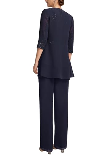 Mother of The Bride Pant Suits for Women Dressy Lace Appliques Formal Wedding Dress with Jacket MIS0883