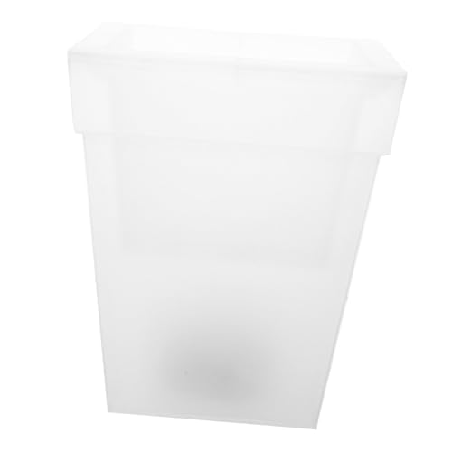 Homoyoyo Lámpara Jardinera Solar Cuadrada, Maceta Luminosa De Plástico, Resistente Al Agua, Luz Blanca Para Exterior, Decoración De Jardín y Patio, 1 Unidad, Energía Solar Nocturna