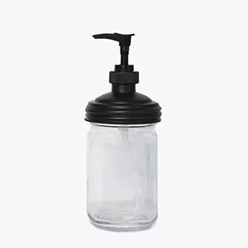 reCAP Mason Jar Pump Lid Soap and Condiment Dispenser | Regular Mouth | Black | Made in the USA | Leak-Proof | Freezer-Proof