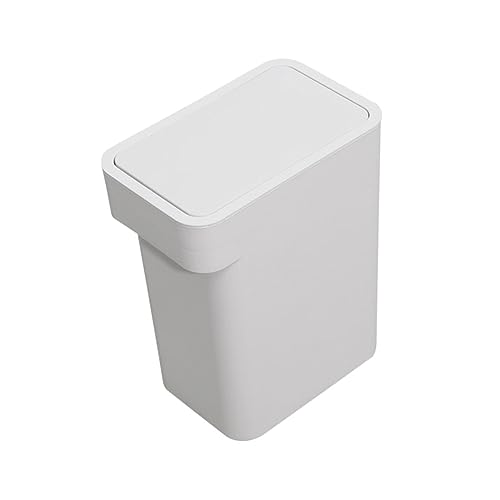 Caneca de basura rectangular gris compacta