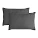 Komfortec Premium Kissenbezüge 2er Set 40x60 cm mit Reißverschluss, gebürstet 100% Polyester 120g/m², Kopfkissenbezug, Superweiches Kissenhülle Set, Anthrazit