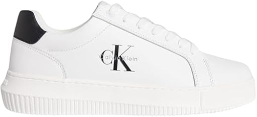Calvin Klein Sneaker con Suela Cupsole Hombre Chunky Mono de Piel, Blanco (Bright White/Black), 43 | Ya disponible en tu tienda friki favorita! En mundofriki.es!