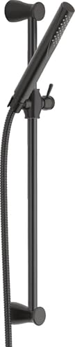 Delta Faucet Compel Slide Bar Hand Held Shower with Hose, Black Handheld Shower Head, Slide Bar Hand Shower, Black Handheld Shower, Detachable Shower Head, Matte Black 57085-BL