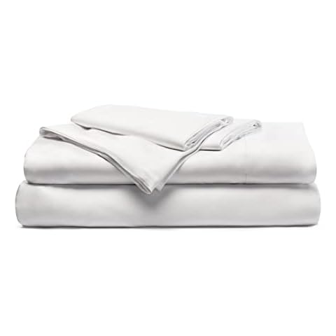 Cariloha Resort Bamboo Sheets by 4 Piece bed Sheet Set - Luxurious Sateen Weave - 100% Viscose From Bamboo Bedding (White, King) Cover