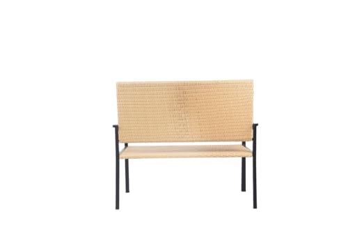 Image of Amazon Brand - Solimo Rattan and Wicker 2 Seater Garden Bench | Durable Outdoor Park Bench for Balcony Patio, Living Room, Terrace | Ideal Indoor and Outdoor Seating Furniture (Light Brown)
