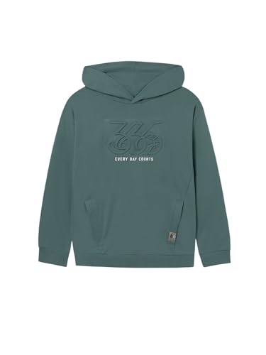 Mayoral Embossed Hooded Pullover for Boys Pine