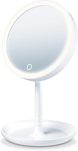 Beurer BS 45 Specchio Cosmetico Illuminato LED Regolabile, Ingrandimento 5X,